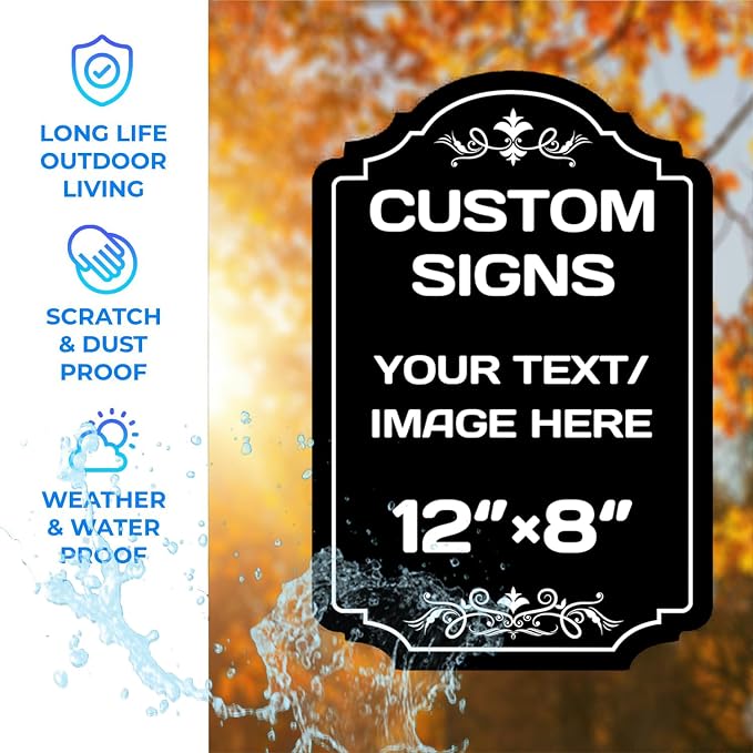 custom garden signs,Aluminum Weatherproof Metal Sign Multiple Sizes Personalized Text And picture Here,hazard sign,garden sign,custom door sign,Customised business signs