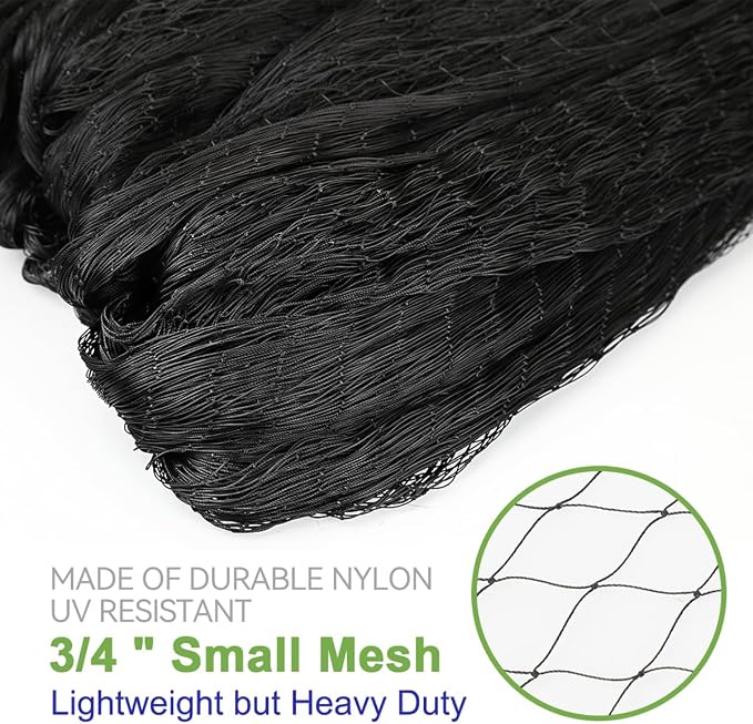 OGORI 25' x 50' Bird Netting Heavy Duty Nylon 3/4" Mesh Garden Netting Protect Fruit Trees, Plants and Vegetables