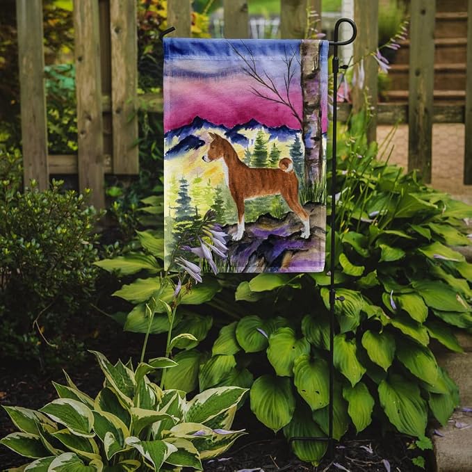 Caroline's Treasures SS8371GF Basenji Garden Flag Mailbox Flag Decorative Yard Flag Banner Outside Patio Artwork Yard Flower Beds, Garden Size, Multicolor