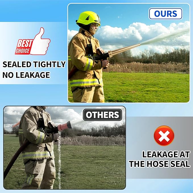 Brass Fire Equipment Hose Nozzle, 1-1/2'' NPT(NPSH) Fire Hydrant Hose Nozzle, 10" Length, 1/2" Orifice (1.5'' NPT/NPSH)