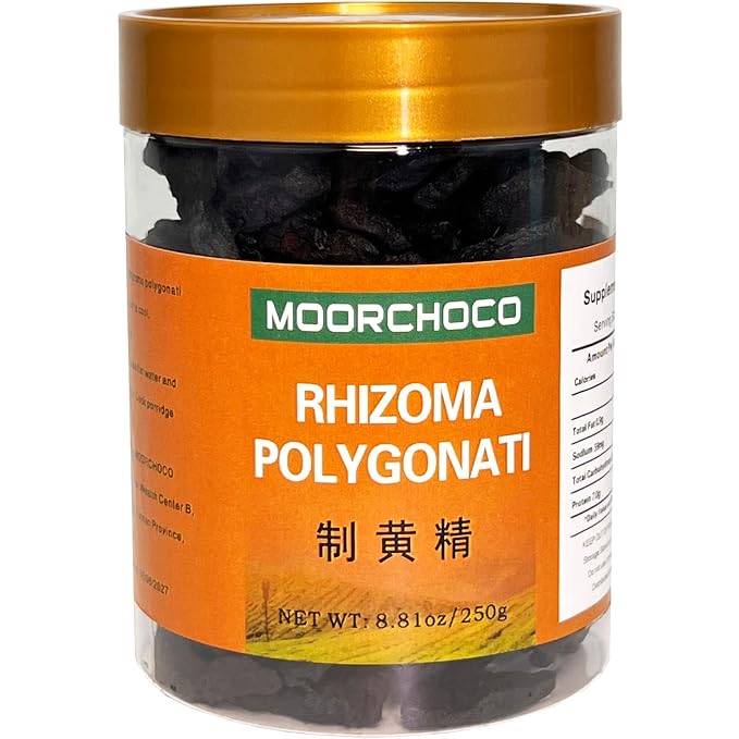 Rhizoma Polygonati - Pure Natural Chinese Herbal Medicine-黄精 8.81oz/250g 制黄精 九蒸九晒 熟黄精茶Used for making soup-Brewing tea- (Huang Jing)