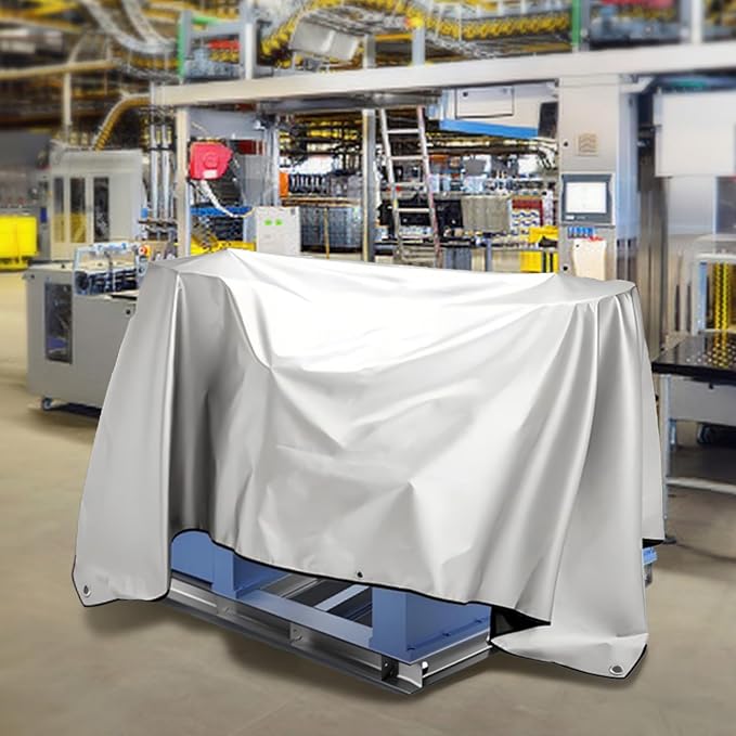 Jumbo Machine Cover - Breathable, Rust Preventing, Water & Dust Proof, Tear Resistant Silver (Silver+Black, 27.56*36.22)