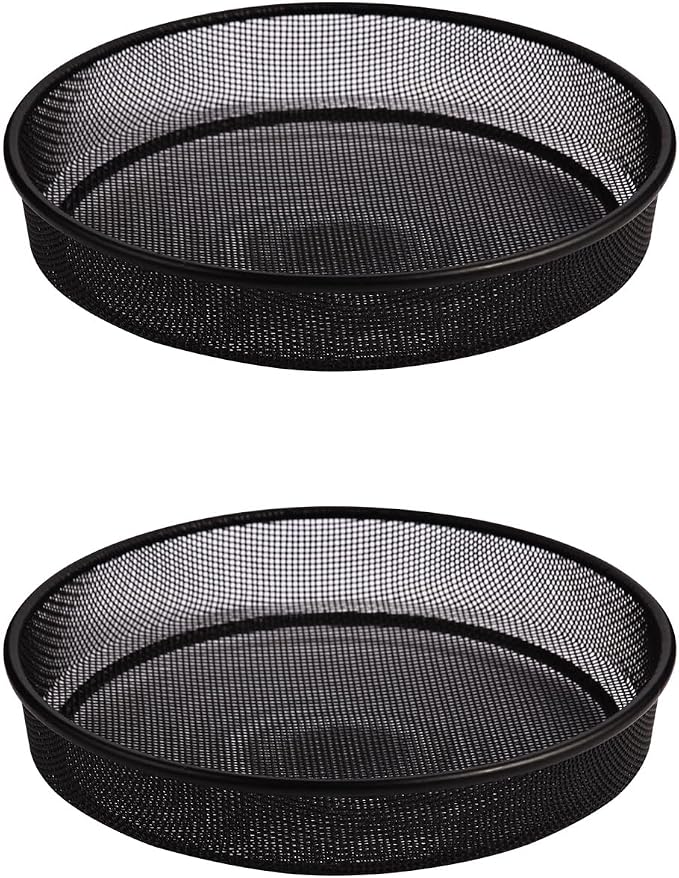 2pcs Metal Round Bird Feeders Tray, Wild Birds Seed Feeder Tray, Bird Mesh Tray Outdoor Accessory for Humming Feeder Station