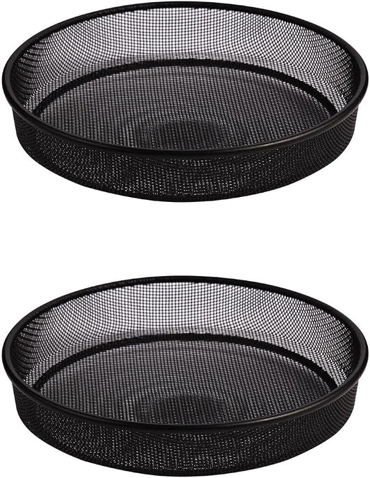 2pcs Metal Round Bird Feeders Tray, Wild Birds Seed Feeder Tray, Bird Mesh Tray Outdoor Accessory for Humming Feeder Station