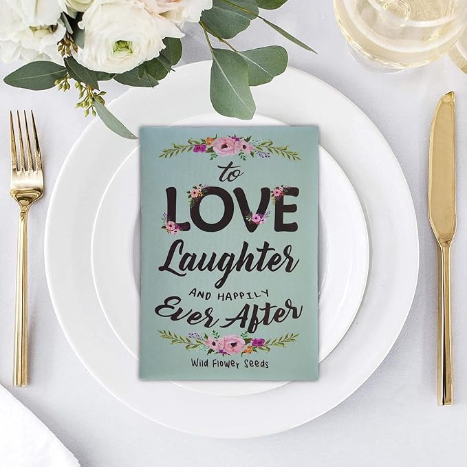 25 Wildflower Seed Packets - Wedding Favors for Guest - Wedding Decorations for Reception - Wild Flower Seeds Throw and Grow Perennial Annual Mix to Attract Pollinators Bees and Butterflies Non-GMO