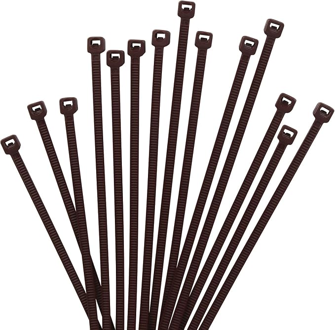 XINGO 1000 PCS 4 inch Brown Zip Ties, 18lb Strength, Small Tie Wraps Self-Locking Nylon Zip Ties for Indoor and Outdoor Use