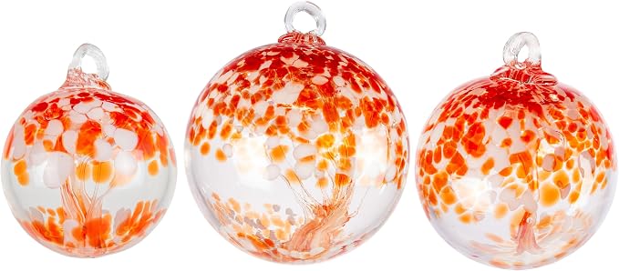 Dale Tiffany Hand Blown Glass, 3" Diameter Nova, Tree of Life Collection, Witch Globe Hanging Garden Indoor/Outdoor Decorative Ornament Gazing Ball