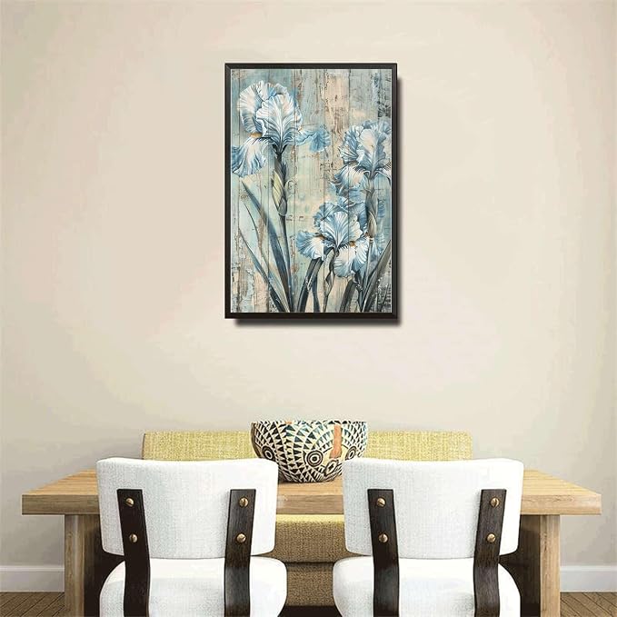 Metal Sign Tin Sign Vintage Wall Art Rustic Celebration Irises Tin Sign for Easy Installation Weather Resistant Design and Vintage AES Garden Metal Sign for Room 6×8 Inches with Metal Frame