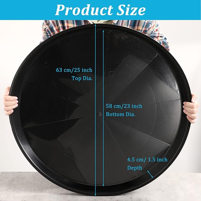 Eccliy 10 Packs 25 Inch Plastic Large Plant Saucers Heavy Duty Planter Trays Jumbo Flower Pot Saucers Plastic Water Trays for Indoors and Outdoors