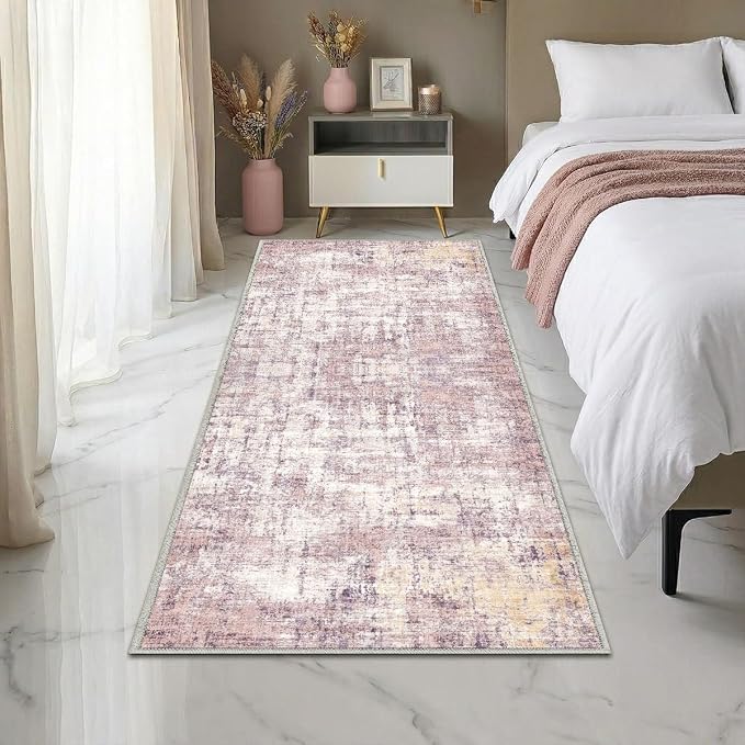 2x6 Abstract Kitchen Runner Rug Washable Non-Slip Bedroom Rugs | Non Slip Soft Rug Modern Abstract Indoor Floor Stain Resistant Carpet for Bedroom Dining Room Farmhouse Nursery Home Office