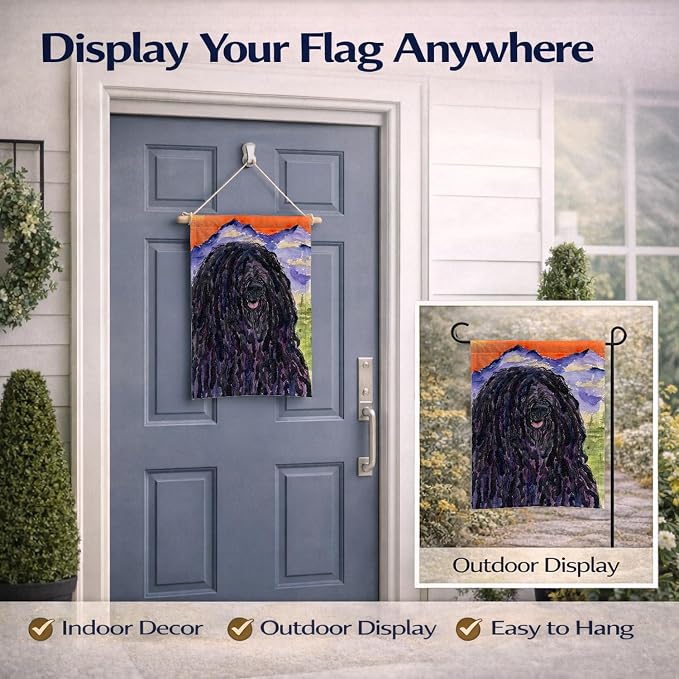 Caroline's Treasures SS8623GF Puli Garden Flag Mailbox Flag Decorative Yard Flag Banner Outside Patio Artwork Yard Flower Beds, Garden Size, Multicolor