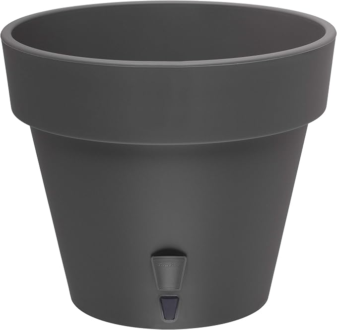DECOPOTS - Pack of 3 - Self Watering Planter - Height 5.9 inches - Flower Pot with Bottom Watering Level Indicator for All House Plants, Flowers, Herbs (Diameter 6.9", Graphite)