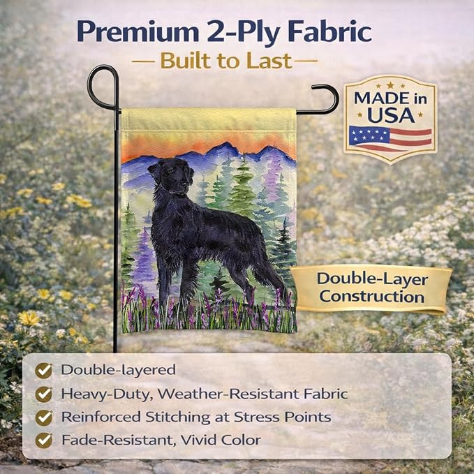 Caroline's Treasures SS8263GF Flat Coated Retriever Garden Flag Mailbox Flag Decorative Yard Flag Banner Outside Patio Artwork Yard Flower Beds, Garden Size, Multicolor