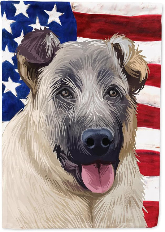 Caroline's Treasures CK6584CHF Kangal Dog American Flag House Flag Large Porch Sleeve Pole Decorative Outside Yard Banner Artwork Wall Hanging, Polyester, House Size, Multicolor