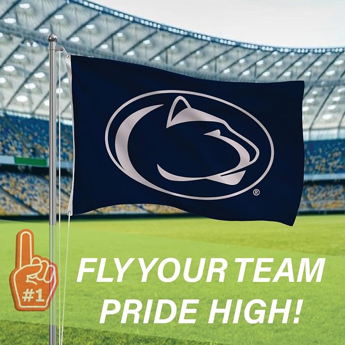 NCAA Penn State Flag with Grommets, 3'x5' Penn State Nittany Lions Outdoor College Flags & Banners for Garden Patio Indoor Wall Décor