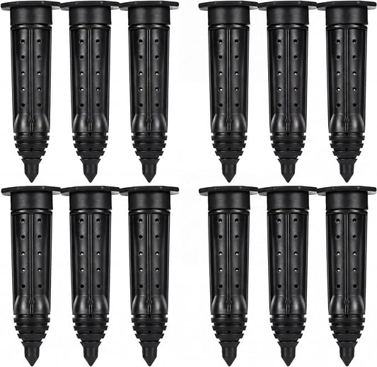 Junkin 12 Pack Tree Watering Stake Large UV Protected ABS Plastic Deep Root Irrigation Spike for Garden Shrubs Bushes Shrubs Flowers Fruits Vegetables Potted Plants (8 Inch)