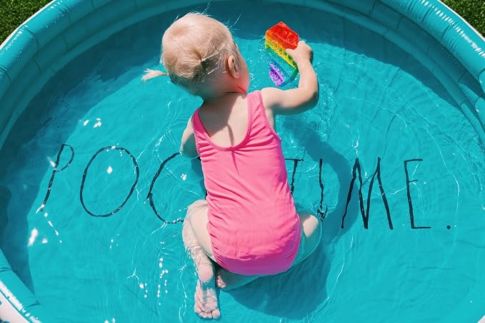 Rae Dunn x CocoNut Float Indigo Polka Dot Mini Pool, Pool Time Theme | Suitable uses include sunny gatherings, backyard recreation, vacation activities, playful relaxation, family entertainment