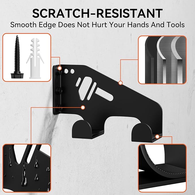 XZHXFX Chainsaw Hanger Wall Mount - Heavy Duty Chainsaw Holder for Garage Organization, Storage Shed Organizer, Chainsaw Rack with Protective Pad, Garage Tools, 3 Packs