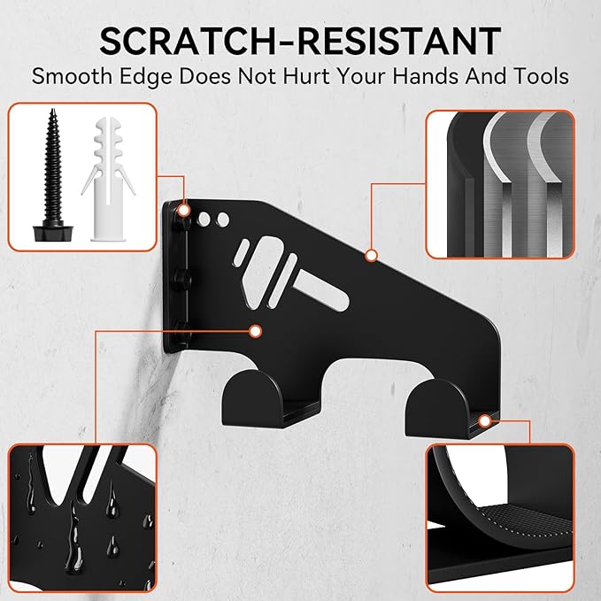 XZHXFX Chainsaw Hanger Wall Mount - Heavy Duty Chainsaw Holder for Garage Organization, Storage Shed Organizer, Chainsaw Rack with Protective Pad, Garage Tools, 1 Pack
