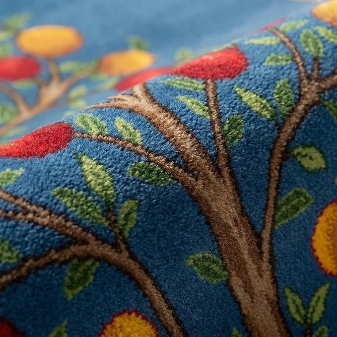 9CH Vintage Traditional Area Rug 5x7, Washable Oriental Capet Soft Non Slip Blue Red Tree of Life Rugs for Living Room Bedroom Home