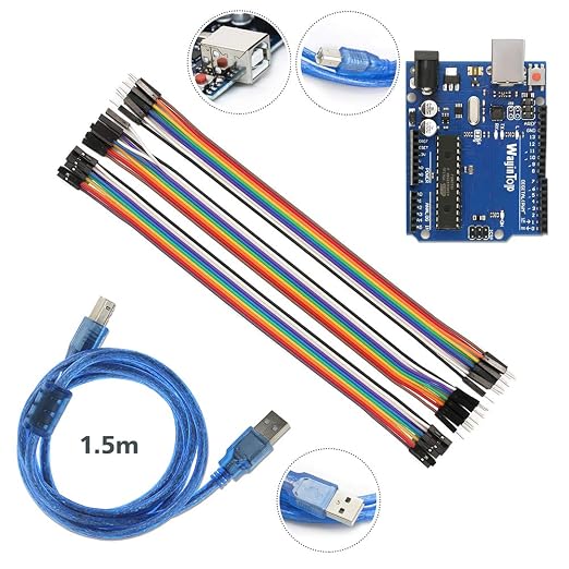Upgrade Automatic Irrigation DIY Kit Self Watering System for Garden Plant, Development Board + 4pcs Soil Moisture Sensor + 4 Channel Relay + 4pcs Water Pump + 5M Vinyl Tubing + Jumper Wire