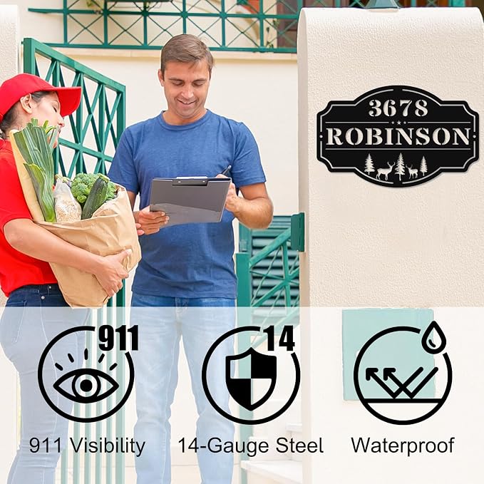 Personalized Metal Address Numbers for Houses, Custom House Numbers, Custom Address Plaque, Personalized Address Plaque for Outside