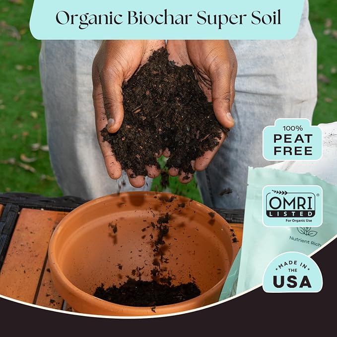 Rosy Soil Herb Mix, Organic Indoor and Outdoor Herb Potting Soil, 4 Quarts | Biochar, Worm Castings, Mycorrhizae Blend, Peat-Free, Fast Draining, for Basil, Cilantro, Lavender, Thyme, Mint, Rosemary