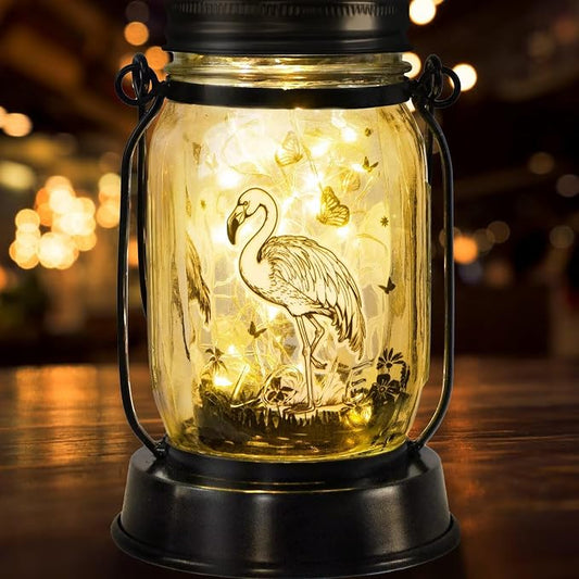 kyoryuger Flamingo Gifts for Women/Men Flamingo Lovers Solar Lantern Mom Birthday, Mothers Day, Solar Garden Decoration Outside for Yard, Patio,Backyard,Porch, Torches