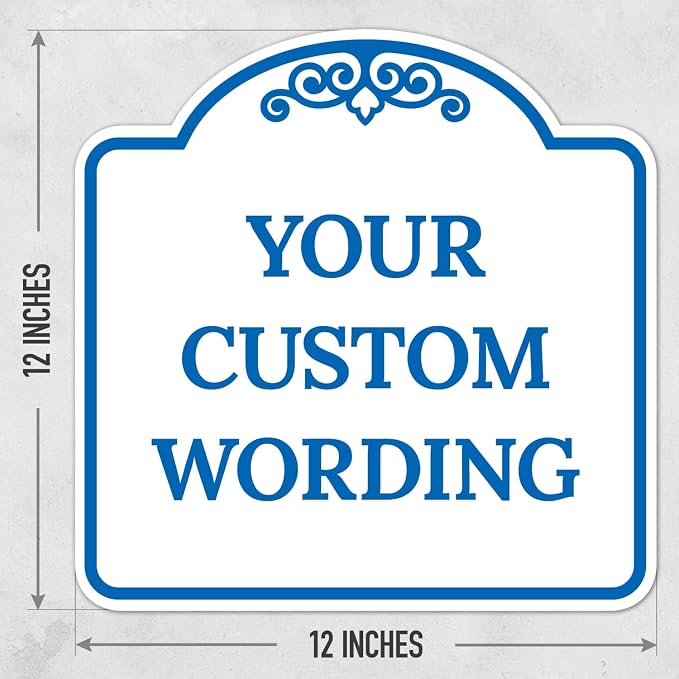Custom Decorative Sign, Personalized Metal Sign for Business, Driveway, Home, Airbnb, Office Door Plaque, White Background, 12x12 Inches, ACM, Fade Resistant, Made in USA by Sigo Signs