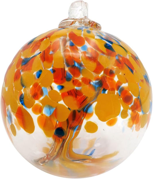 Dale Tiffany Hand Blown Glass, 6" Diameter Aura, Tree of Life Collection, Witch Globe Hanging Garden Indoor/Outdoor Decorative Ornament Gazing Ball