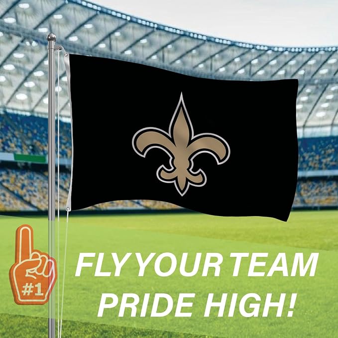 Team Sports America NFL New Orleans Saints 3 x 5 Outdoor Durable House Flag with Grommets | Sport Team Flag & Banner | Indoor Wall Decoration for Room