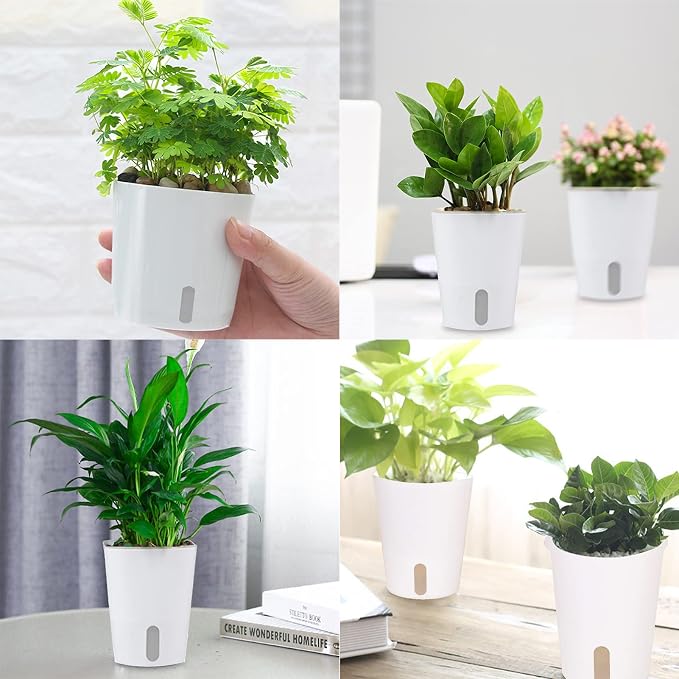 3" Self Watering Pots,20 Sets Self Watering Planter Pots for Indoor Plants with Water Level Indicator and Multiple Vents,Self Watering Planters,Self Watering Plant Pot for House Plants,Flowers,Herbs