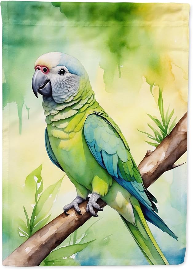 Caroline's Treasures Monk Parakeet House Flag Large Porch Sleeve Pole Decorative Outside Yard Banner Artwork Wall Hanging, Polyester, House Size, Multicolor