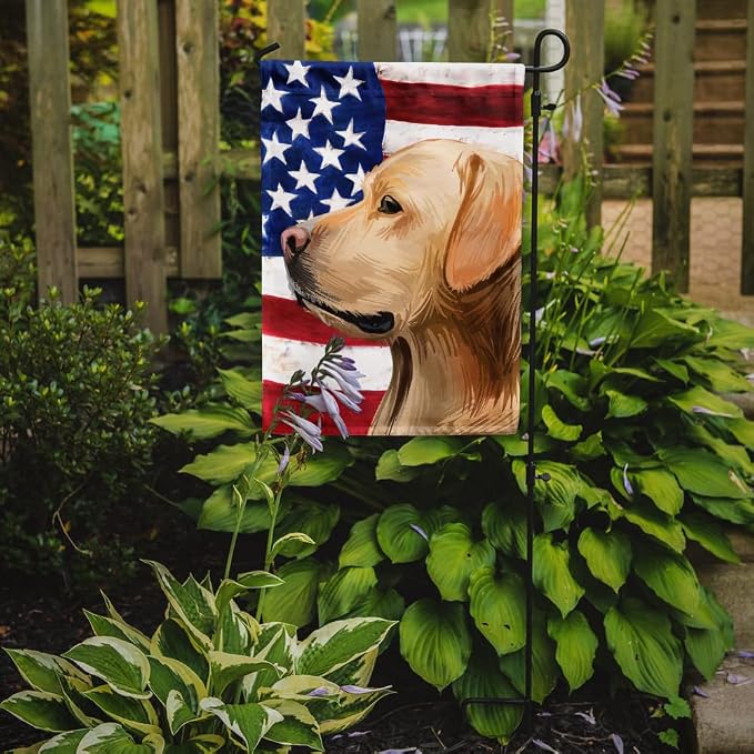 Caroline's Treasures CK6600GF Labrador Retriever American Flag Garden Flag Mailbox Flag Decorative Yard Flag Banner Outside Patio Artwork Yard Flower Beds, Garden Size, Multicolor
