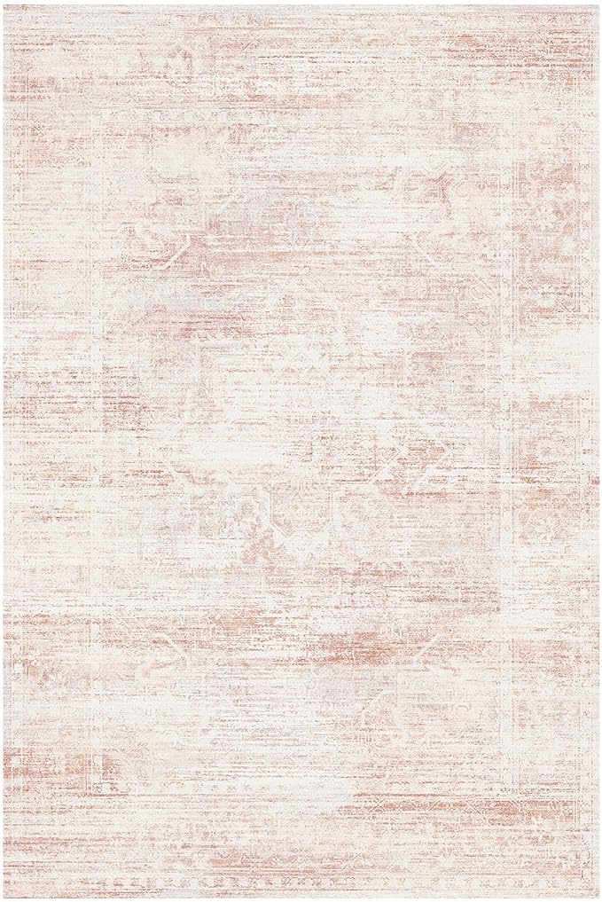 Latte&Fog Entryway Rug 2x3 Washable Non Slip Pink Area Rugs for Kitchen | Low Pile Soft Throw Rug Doormat for Entrance Bathroom Laundry Bedroom Nursery Playroom Hallyway Dorm Decor Office