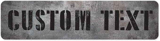 Custom Sign, Custom Street Sign, 11 Font Colors, 13 Font Styles, 4 Hole Options, 22 Sizes, 12x48 Inches, Rust Free DiBound, Fade Resistant, Made in USA by My Sign Center (Grunge Metal)