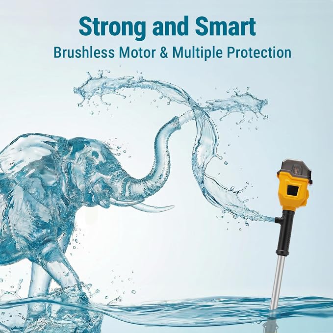 Brushless Stick Water Transfer Pump Compatible with Dewalt 20V Battery(Tool Only), 720GPH Cordless Water Pump Submersible Sump Pump Utility Pump for Pool Garden Pond