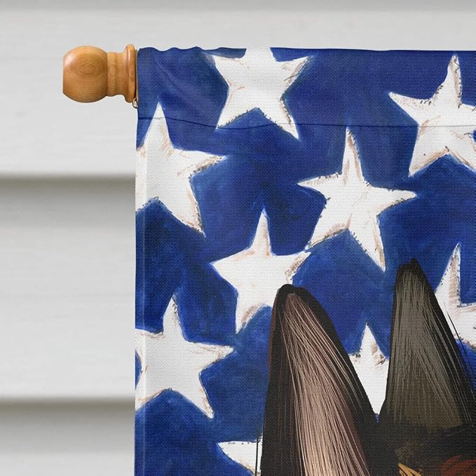 Caroline's Treasures CK6428CHF Belgian Malinois American Flag House Flag Large Porch Sleeve Pole Decorative Outside Yard Banner Artwork Wall Hanging, Polyester, House Size, Multicolor