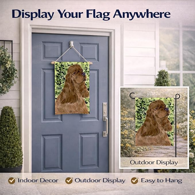 Caroline's Treasures SS8807GF Cocker Spaniel Garden Flag Mailbox Flag Decorative Yard Flag Banner Outside Patio Artwork Yard Flower Beds, Garden Size, Multicolor