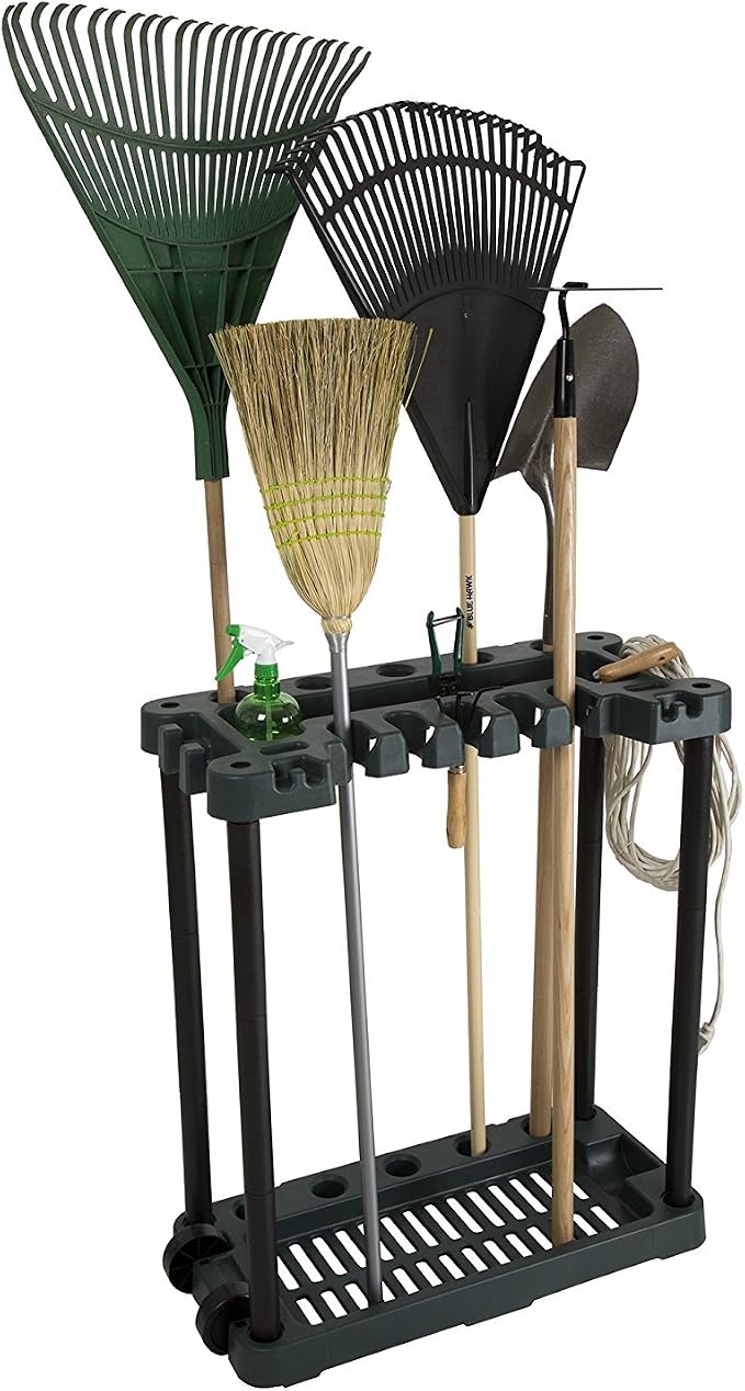 Garden Tool Organizer - Utility Rack, Holds Yard Tools - Garage Organizers and Storage Home Essentials by Stalwart - 40 Yard Tools, UNIT