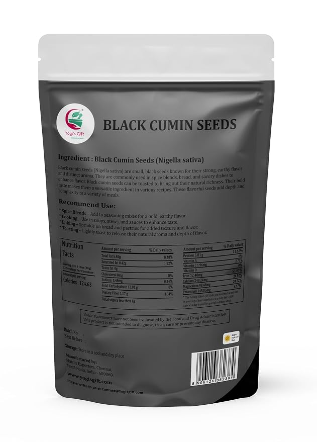 Black Cumin Seeds 2 LB, Nigella Sativa, 100% Pure & Natural, Premium Quality Kalonji Seeds, Perfect for Seasoning, Cooking, Sprouting & Herbal Uses, 2LB Bulk Pack - By Yogi’s Gift®
