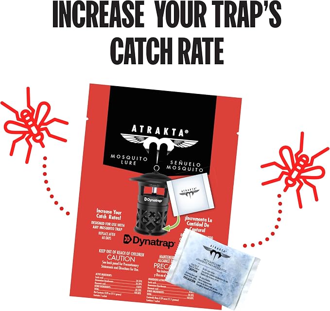 DynaTrap DT1130SR Mosquito & Flying Insect Outdoor Trap and Killer + DynaTrap 100611 Atrakta Lure Sachet, Lasts 60 Days, Mosquito Attractant