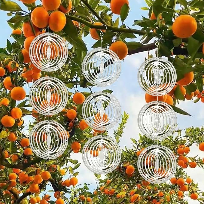 Reflective Bird Scare Discs, 12 PCS Bird reflectors to Keep Birds, Pigeon, Woodpecker Away, Double-Sided Mirror Reflectors for Outdoor Garden Decor