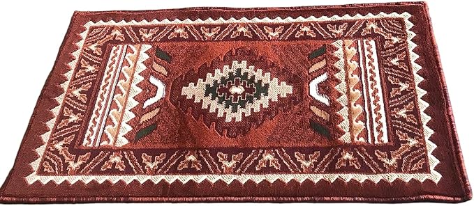 YHSF South West Native American Area Tribal Rug - Rust, 2' x 3' 4" | Easy-Clean, Soft & Durable Tribal Rug for Living Room, Bedroom, Kitchen & More - Stain-Proof Runner for Home Decor