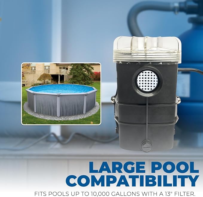 XtremepowerUS 3/4HP 2,400GPH High Flow Pond DIY Self Priming for Above Ground Swimming Pool Pump Strainer Basket 1.5" NPT Inlet/Outlet With Adapter Set