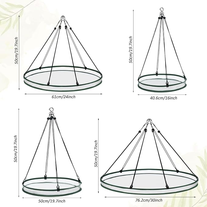 FoldTier 1 Pieces Universal Wild Bird Seed Catcher Hanging Hoop Platform Bird Seed Catcher Tray for Hummingbird Feeders Bee Feeder Outdoor Garden Accessories (20 Inch)