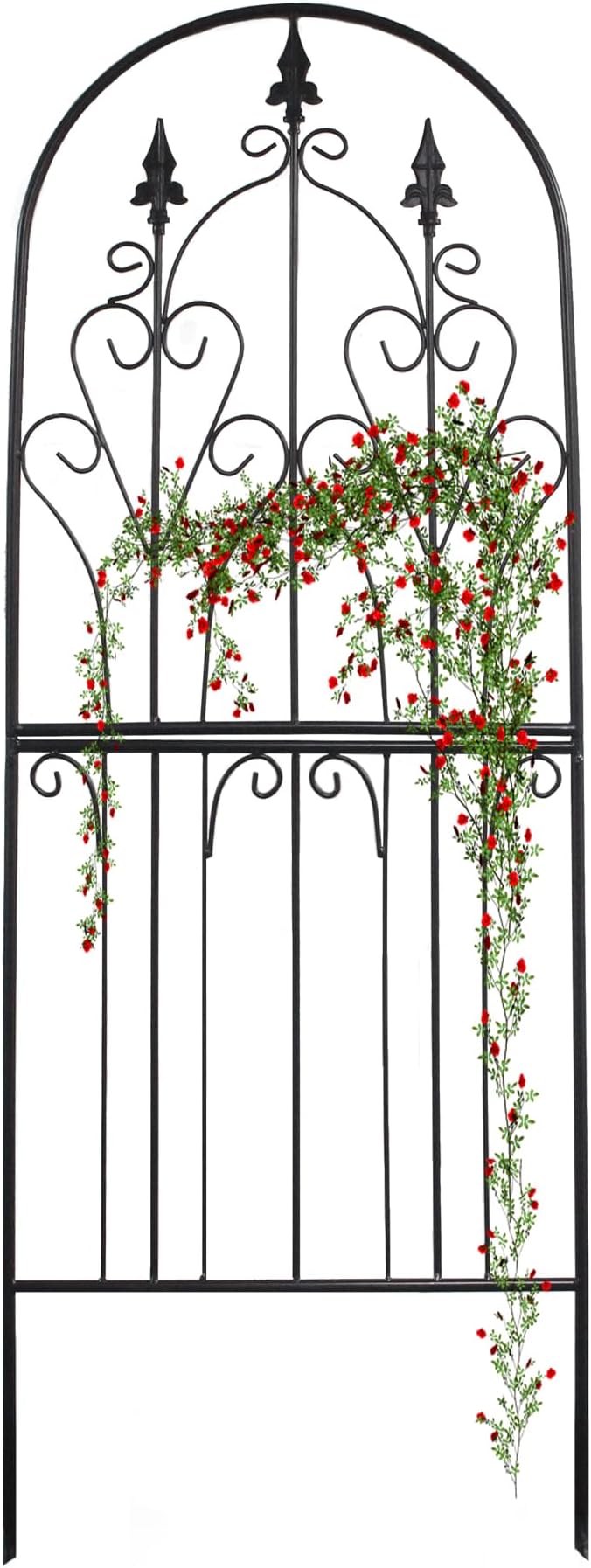 Garden Trellis 70.9" H x 25.6" W Metal Premium Quality Material Rust-Resistant Climbing Frame for Vines Flowers Elegant Garden Roses Vine Ivy Clematis Trellises Black