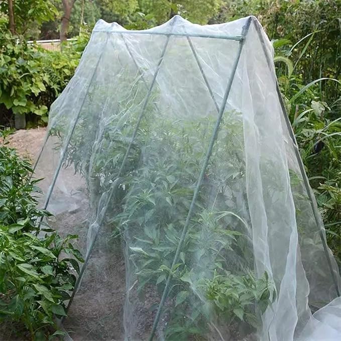Agfabric Garden Netting 16'x25' Insect Pest Barrier Bird Netting for Garden Protection,Row Cover Mesh Netting for Vegetables Fruit Trees and Plants,White
