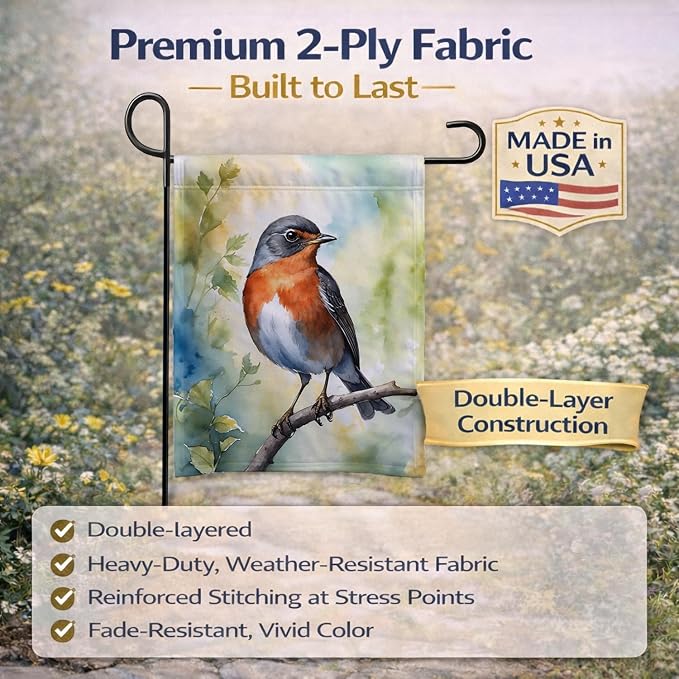 Caroline's Treasures Michigan American Robin Garden Flag Mailbox Flag Decorative Yard Flag Banner Outside Patio Artwork Yard Flower Beds, Garden Size, Multicolor