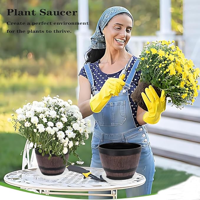 2 Pack of 16 inch Plant Saucer, Large Plant Tray, Heavy Sturdy Plant Drainage Tray for Indoors, Bird Bath Bowls, Sturdy 18 inch Plastic Pot Tray for Planter Clear